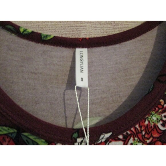 LONGYUAN Women's  Small Short Sleeve T Shirt Dresses Swing Dress with Pockets - Picture 3 of 4